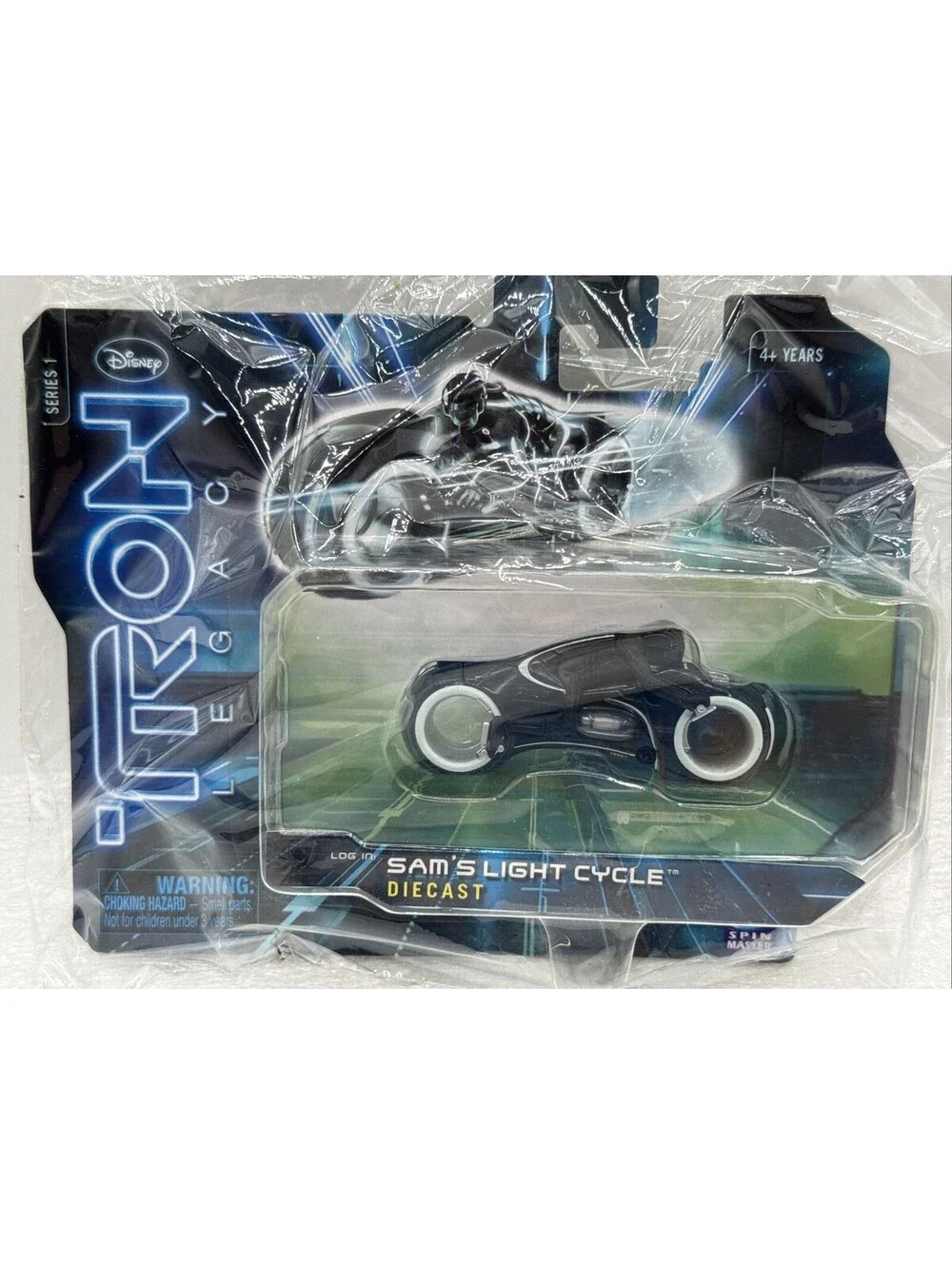Tron Legacy: Sam's Light Cycle Diecast Sealed 2010 Spin Master Disney Series 1